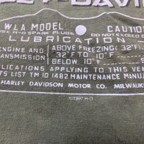 Vtg 1997 Harley-Davidson Pearl Harbor Honolulu Hawaii T Shirt XL Green WLA-45 Mi - Picture 4 of 9